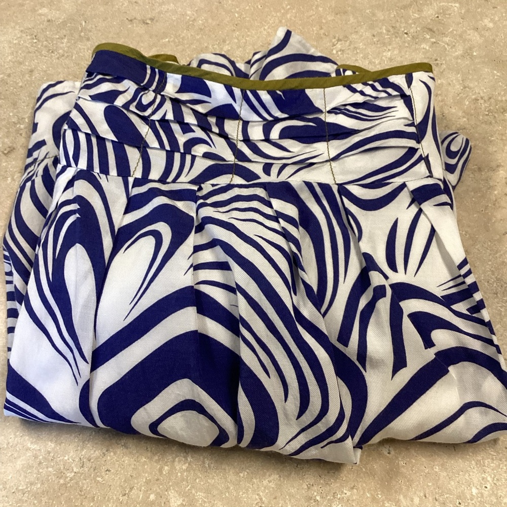 CAbi SZ 12 pleated lined swing style skirt pockets cotton blend drop waistband - Picture 9 of 11